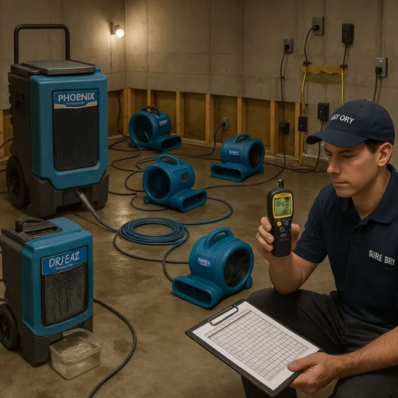 Structural Drying and Dehumidification process in Crescent, OK